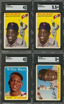 1954-1958 Topps Willie Mays SGC-Graded Collection (4)